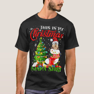 This is My Christmas Pajama Santa Owl In Xmas Soc T-Shirt