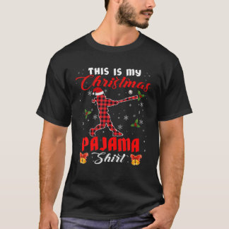 This Is My Christmas Pajama Santa Plaid Softball T-Shirt