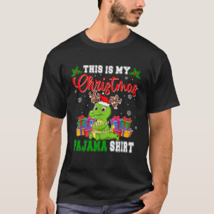 This Is My Christmas Pajama Santa Reindeer Alligat T-Shirt