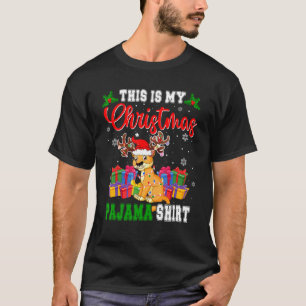 This Is My Christmas Pajama Santa Reindeer Cougar T-Shirt