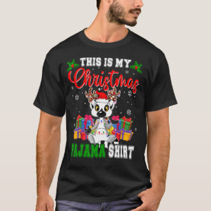 This Is My Christmas Pajama Santa Reindeer Lemur T-Shirt