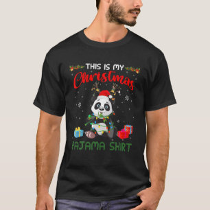 This Is My Christmas Pajama Santa Reindeer Panda T-Shirt