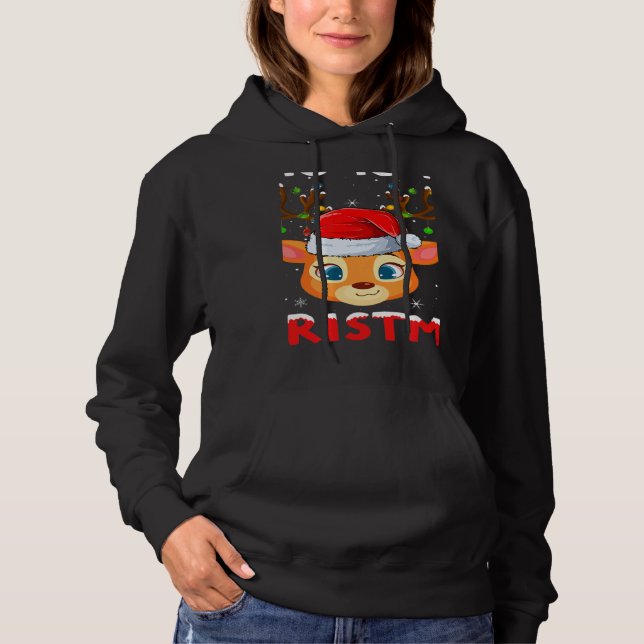 This Is My Christmas Pajama  Santa Reindeer Xmas Hoodie (Front)