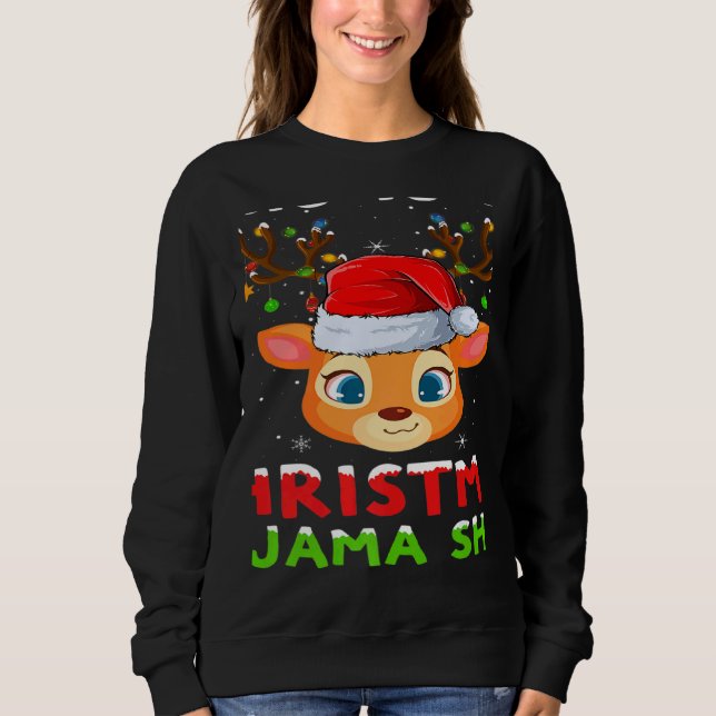 This Is My Christmas Pajama Santa Reindeer Xmas Sweatshirt (Front)