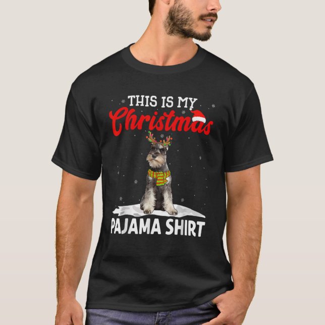 This Is My Christmas Pajama Schnauzer Dog  for Men T-Shirt (Front)
