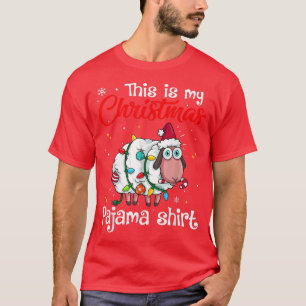 This Is My Christmas Pajama Sheep Santa Hat Xmas L T-Shirt