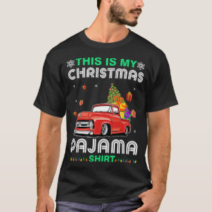 This Is My Christmas Pajama Shih Tzu Riding Red Tr T-Shirt