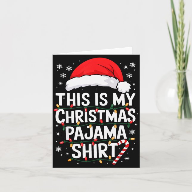 This Is My Christmas Pajama Shirt Adult Xmas Pjs M Card (Front)