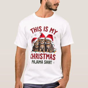 This Is My Christmas Pajama Shirt Cat Lover Funny 