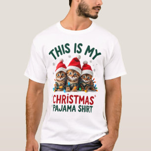 This Is My Christmas Pajama Shirt Cat Lover Funny