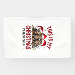 This Is My Christmas Pajama Shirt Cat Lover Funny Banner