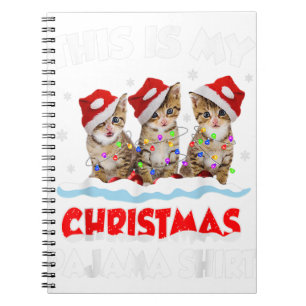 This Is My Christmas Pajama Shirt Cat Lover Funny Notebook