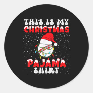 This Is My Christmas Pajama Shirt Cricket Player P Classic Round Sticker