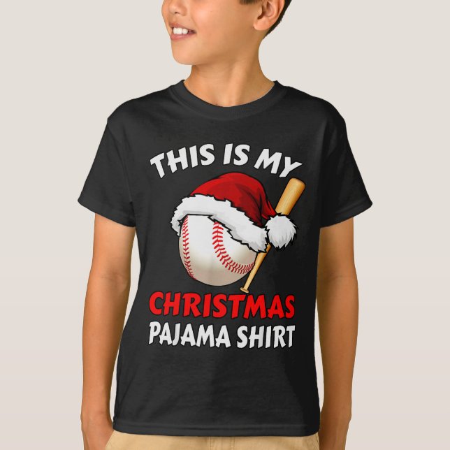 This Is My Christmas Pajama Shirt _ Funny Baseball (Front)