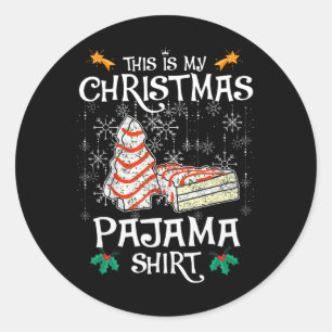 this is my christmas pajama shirt funny christmas classic round sticker