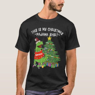 This is My Christmas Pajama Shirt Funny Dinosaur Q