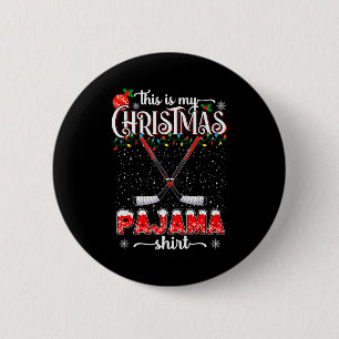 This Is My Christmas Pajama Shirt Funny Ice Hockey 6 Cm Round Badge
