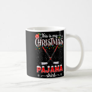 This Is My Christmas Pajama Shirt Funny Ice Hockey Coffee Mug