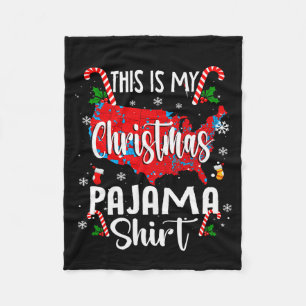 This Is My Christmas Pajama Shirt Funny Trump 2024 Fleece Blanket