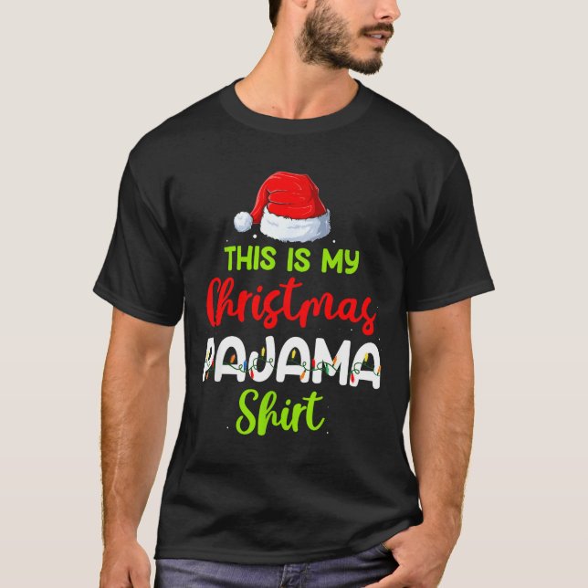 This Is My Christmas Pajama Shirt Funny Xmas Pjs M (Front)
