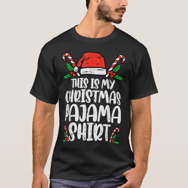This Is My Christmas Pajama Shirt Funny Xmas Pjs M (Front)