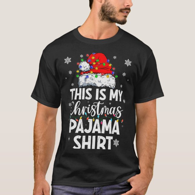 This Is My Christmas Pajama Shirt Funny Xmas Pjs M (Front)