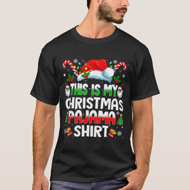 This Is My Christmas Pajama Shirt Funny Xmas Pjs M (Front)
