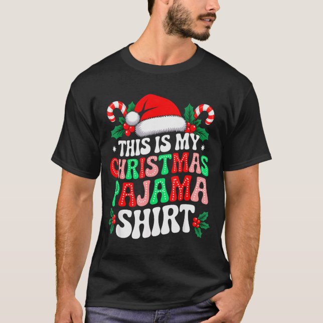 This Is My Christmas Pajama Shirt Funny Xmas Pjs M (Front)