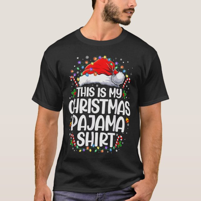 This Is My Christmas Pajama Shirt Funny Xmas Pjs M (Front)