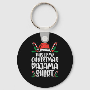 This Is My Christmas Pajama Shirt Funny Xmas Pjs M Key Ring
