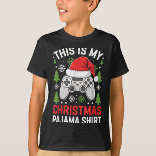 This Is My Christmas Pajama Shirt Gamer Teen Boy X