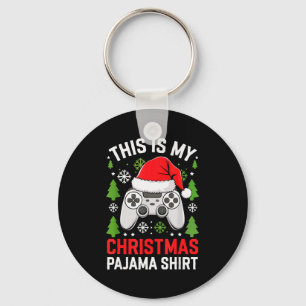 This Is My Christmas Pajama Shirt Gamer Teen Boy X Key Ring