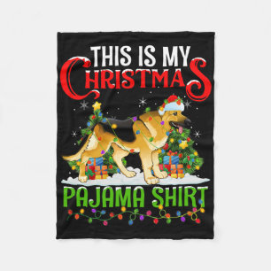 This Is My Christmas Pajama Shirt German Shepherd  Fleece Blanket