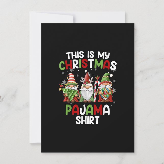 This Is My Christmas Pajama Shirt Gnomies Gnome Xm Invitation (Front)