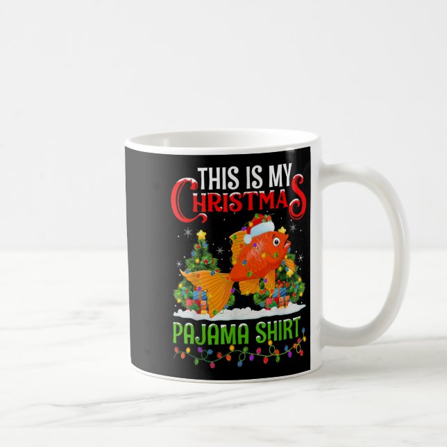 This Is My Christmas Pajama Shirt Goldfish Christm Coffee Mug (Right)