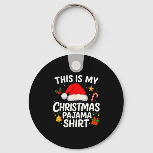 This Is My Christmas Pajama Shirt Lights Men Women Key Ring