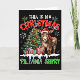 This Is My Christmas Pajama Shirt Santa Donkey Far Card
