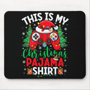 This Is My Christmas Pajama Shirt Santa Hat Video  Mouse Pad
