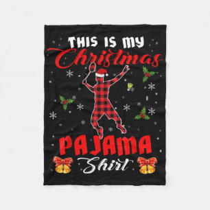 This Is My Christmas Pajama Shirt Santa Plaid Badm Fleece Blanket