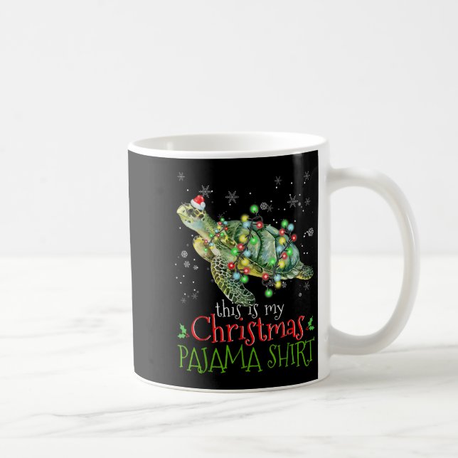 This Is My Christmas Pajama Shirt Sea Turtle Chris Coffee Mug (Right)