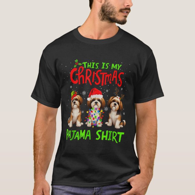 This Is My Christmas Pajama Shirt Shih Tzu Dog Fun (Front)