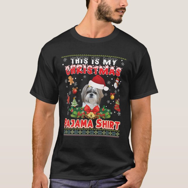 This Is My Christmas Pajama Shirt Shih Tzu Dog Ugl (Front)