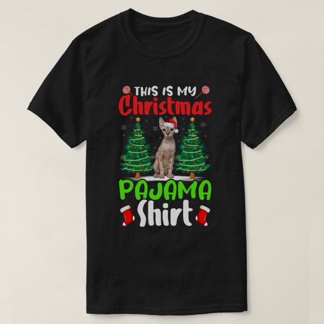 This Is My Christmas Pajama Shirt Sphynx Cat Chris (Design Front)