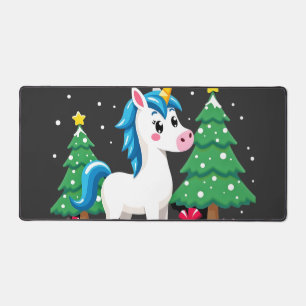 This is My Christmas Pajama Shirt Unicorn Xmas PJs Desk Mat
