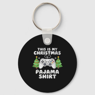 This Is My Christmas Pajama Shirt Video Game Boys Key Ring