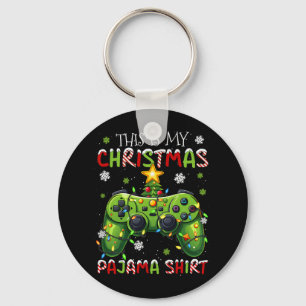 This Is My Christmas Pajama Shirt Video Game Playe Key Ring