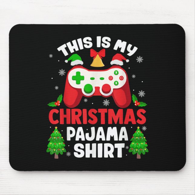 This Is My Christmas Pajama Shirt Video Gamer Gami Mouse Pad (Front)