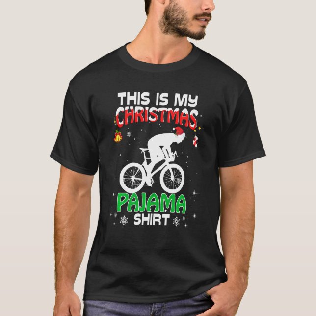 This Is My Christmas Pajama Shirt Xmas Bicycling H (Front)
