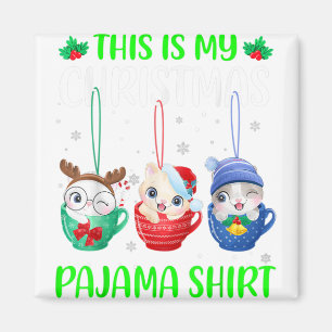 This Is My Christmas Pajama Shirt Xmas Cats Funny Magnet