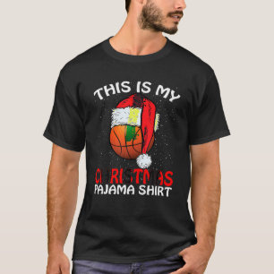 This Is My Christmas Pajama Shirts Basketball Sant